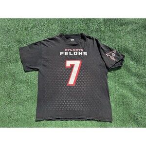 Y2K Atlanta Falcons Felons Michael Vick ConVickt Funny NFL Bootleg Shirt Size XL